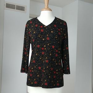 Laura Ashley V-neck Dots/circles blouse top